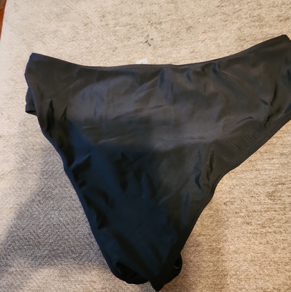 Women's Black High-Cut Bikini Bottom - Sleek Swim Brief